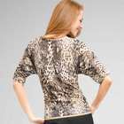 Animal print Boat Neck Sweater, , small