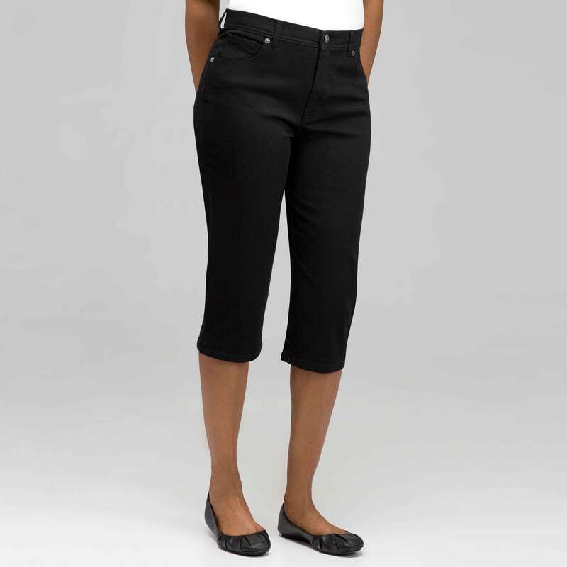 Classic Denim Straight Leg Capri (Petite), , large