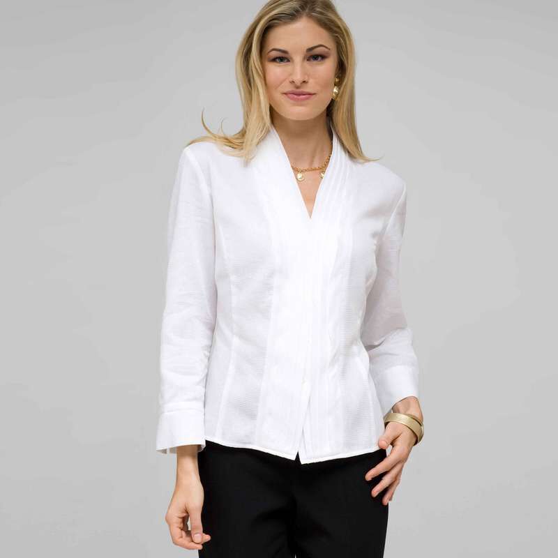 Drape Neck Blouse, , large