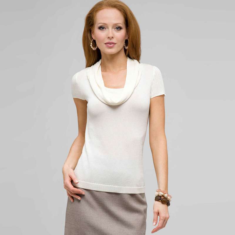 Cowl Neck Top, , large