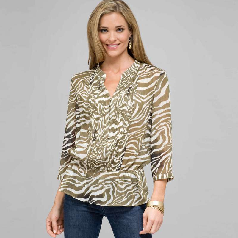 Animal Print Blouse, , large