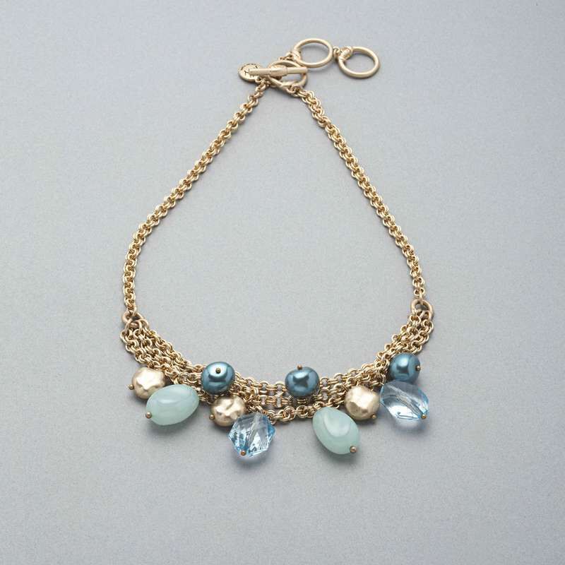 3 Strand Drop Necklace, , large